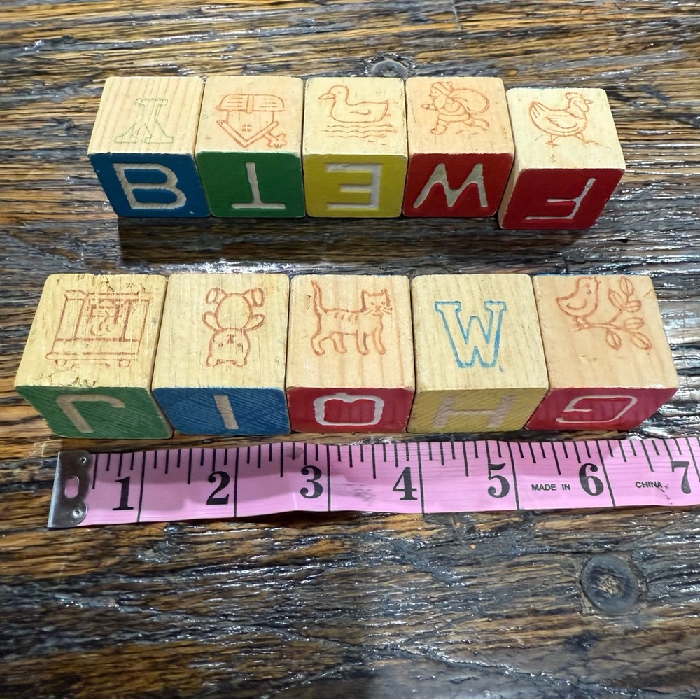 Disney Colorful Wooden Alphabet Blocks for Kids Lot of 10 Disneyland Collectible - Picture 8 of 8